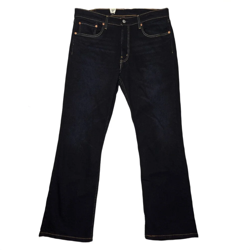 NEW Levis 527 Slim Bootcut Jeans Mens 36x32 Dark Wash Indigo Stretch 05527-0672
